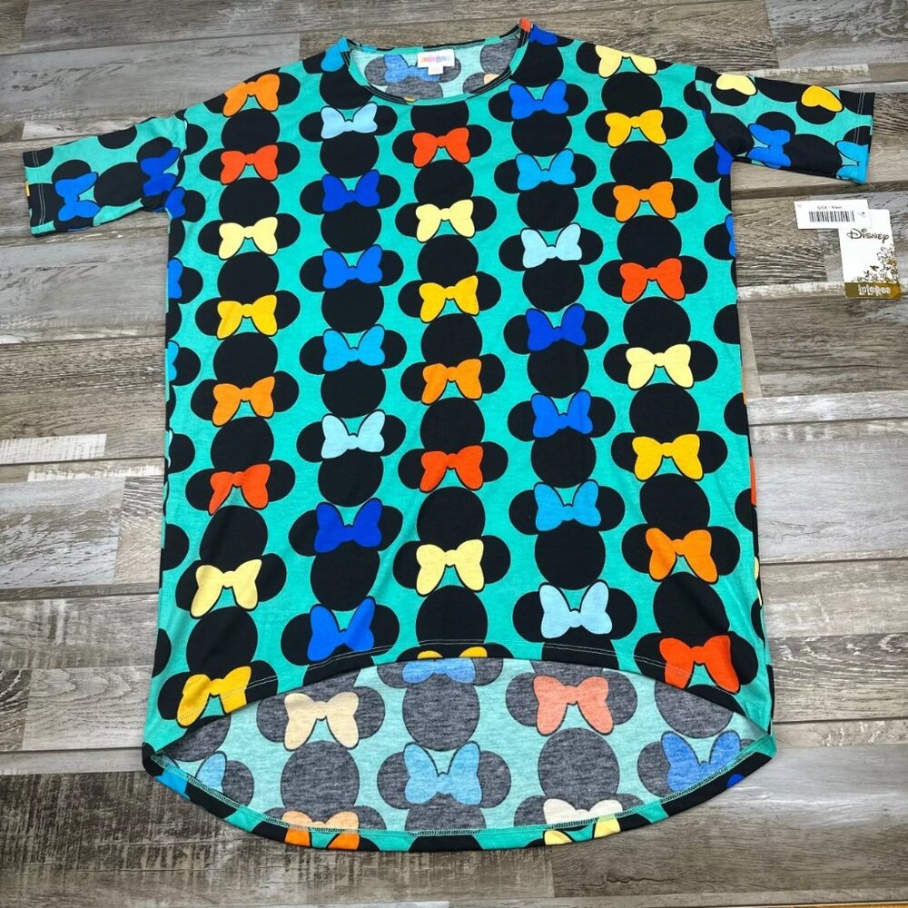 NWT Lularoe XXS Disney Irma Minnie Mouse green